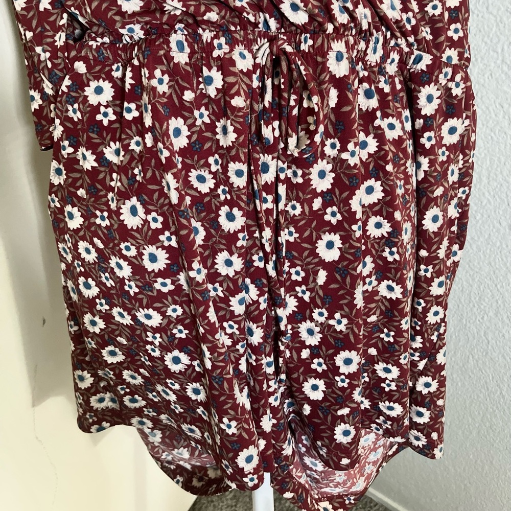 Kaileigh Marroon Floral Jumper Dress - Picture 4 of 5